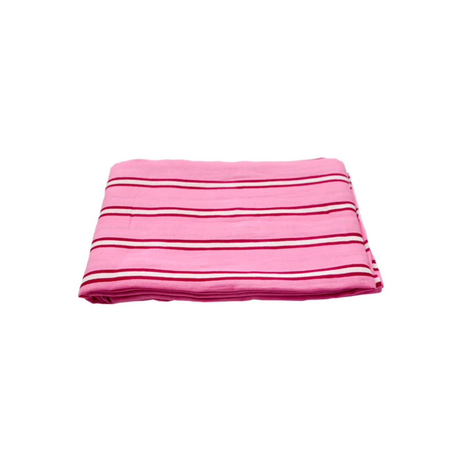 Raspberry Stripe Tablecloth