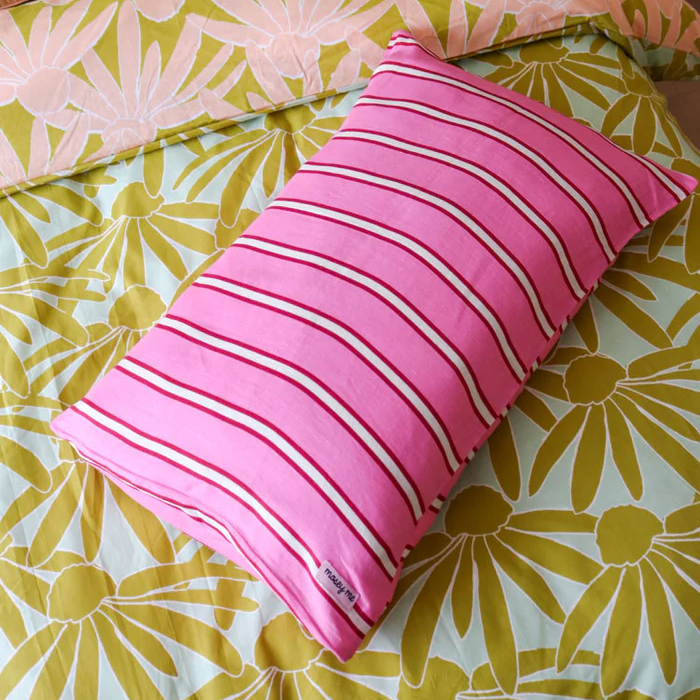 Standard Pillowcase Set - Raspberry Stripe