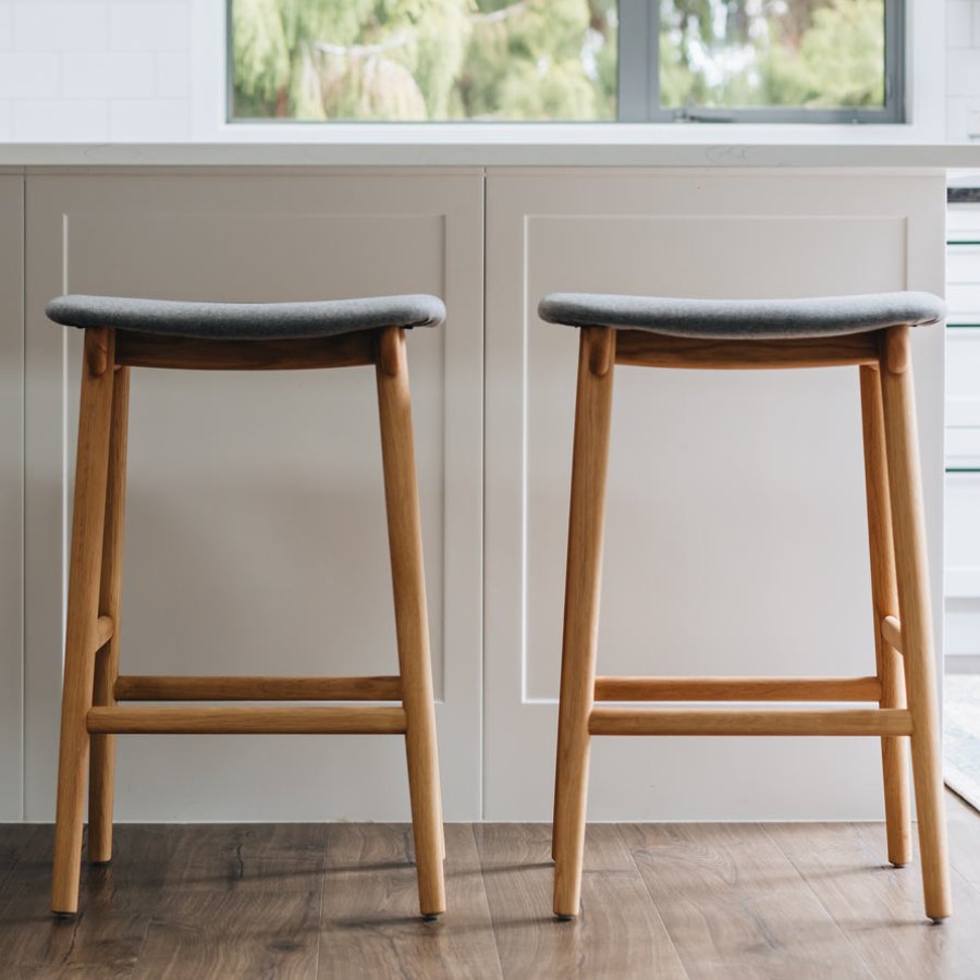 Niles Barstool - Oak & Fabric