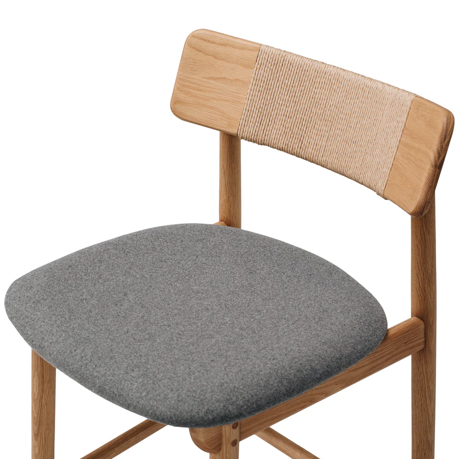 Niles Highback Barstool - Oak & Fabric