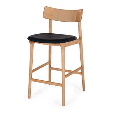 Niles Highback Barstool - Oak & Black