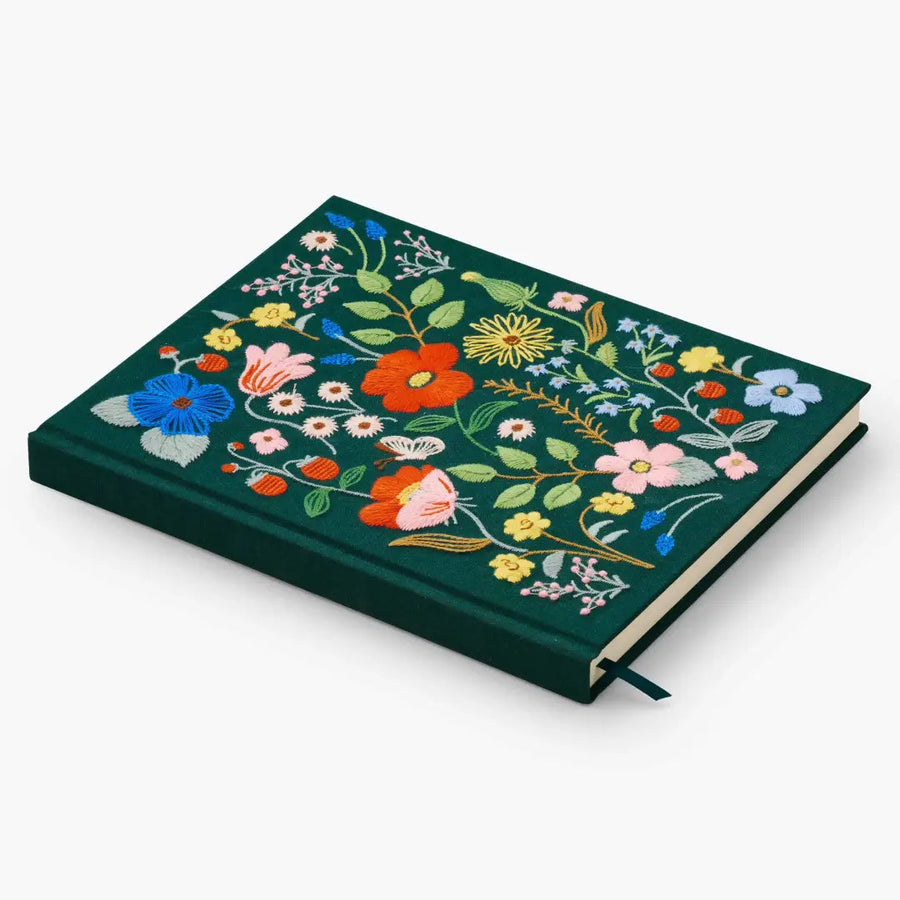 Embroidered Fabric Sketchbook - Strawberry Fields