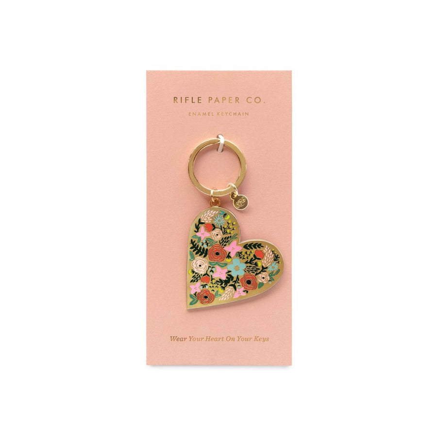 Enamel Keychain - Floral Heart