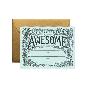 Certificate of Awesome Card