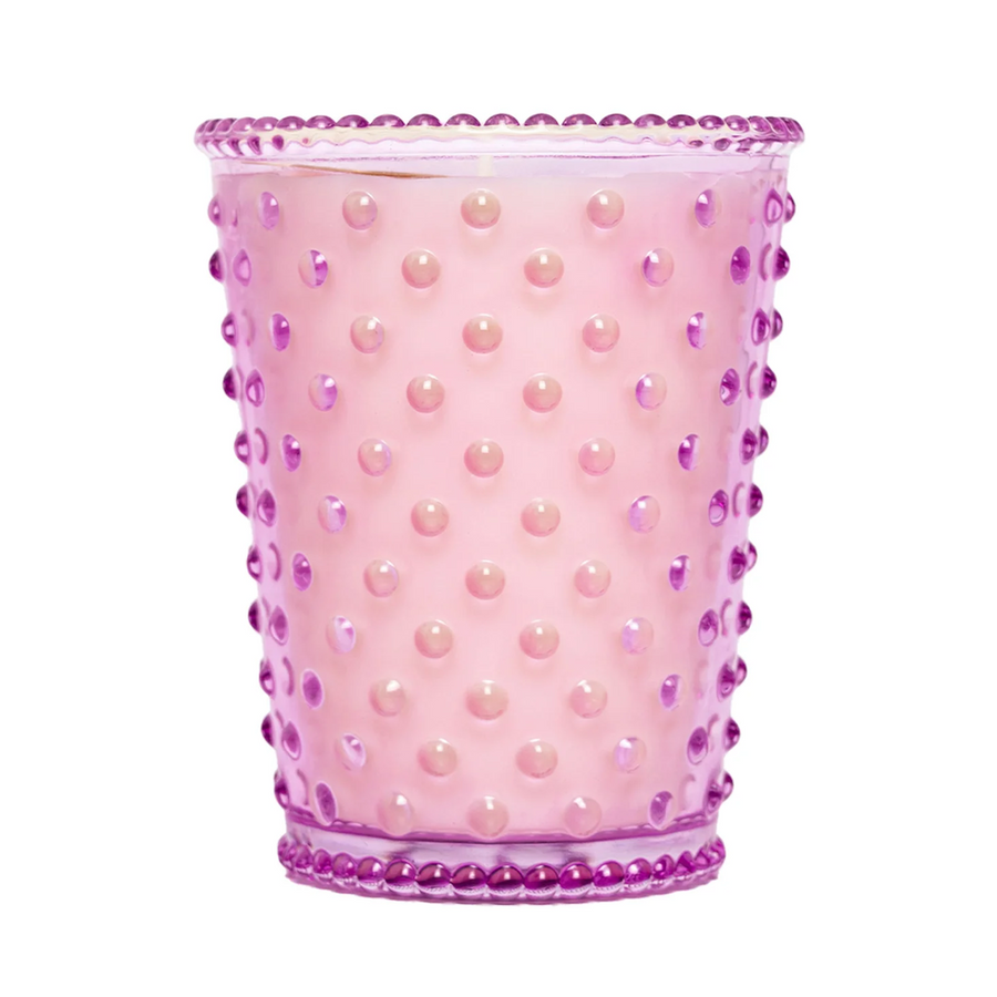 Hobnail Candle - Rhubarb and Rose