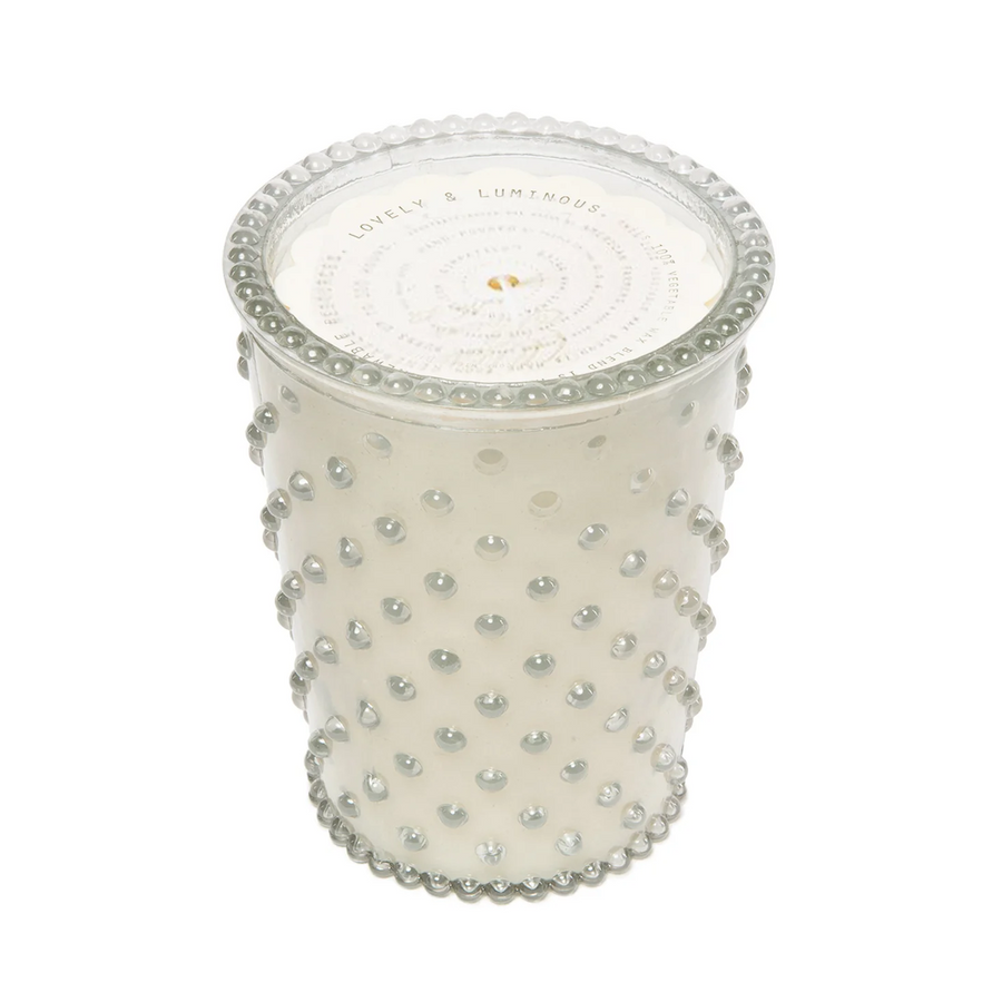 Hobnail Candle - White Flower