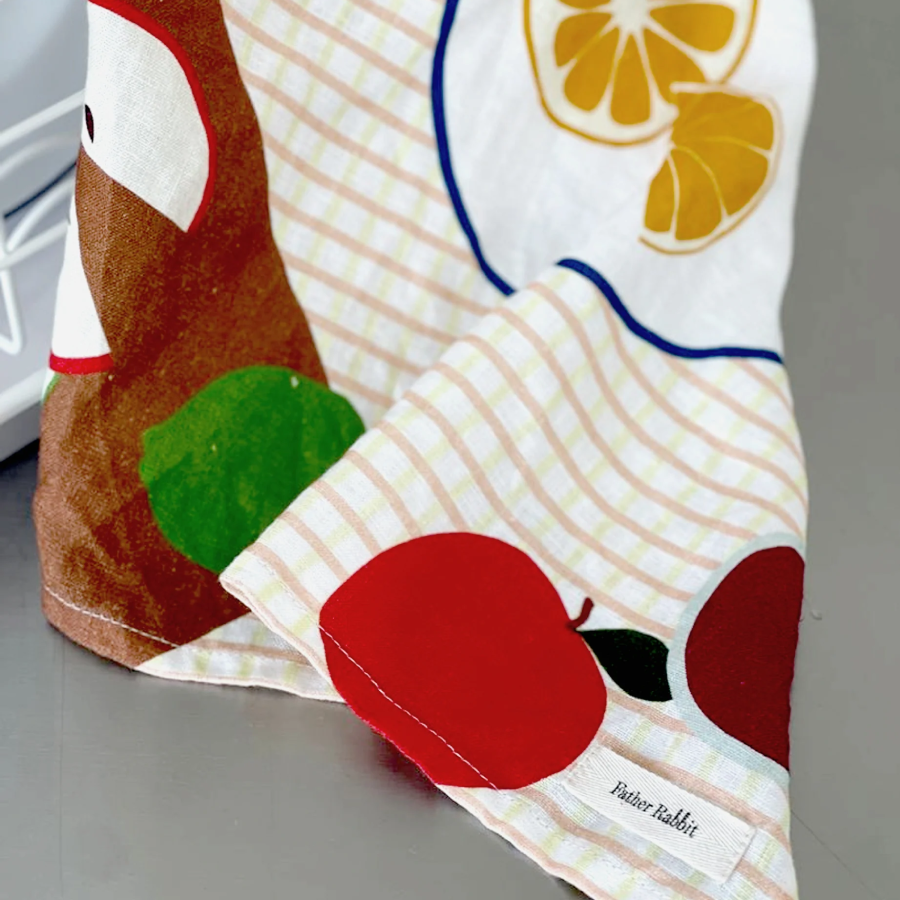 Tea Towel - Fruit on Plates