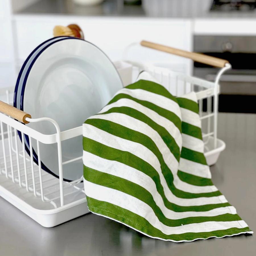 Tea Towel - Olive Stripe