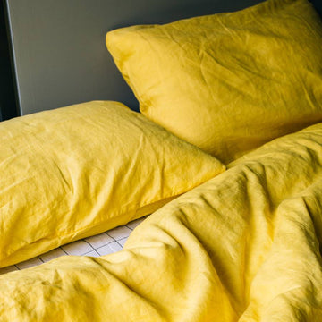 Toetoe Linen Pillowcase Pair - Daffodil