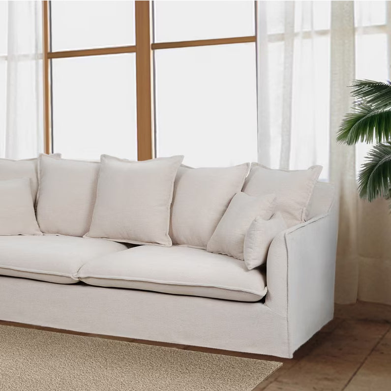 Waihi 3 Seat Slipcover Sofa - Almond