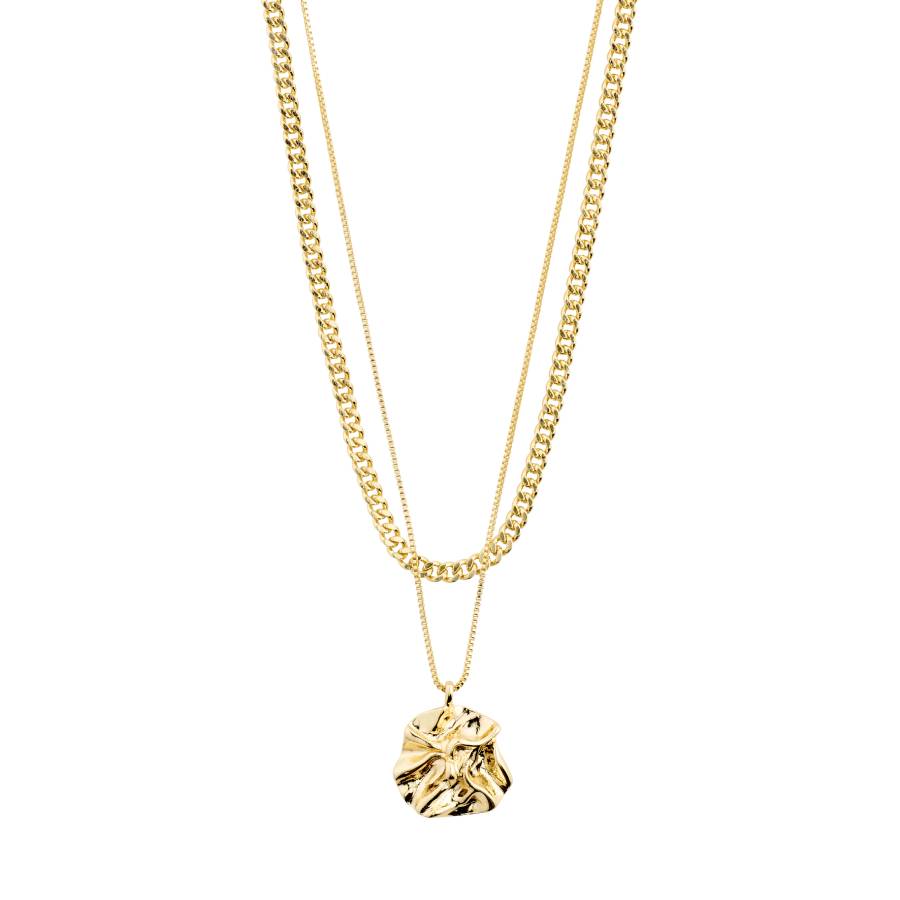 Willpower Curb Chain and Coin Necklace 2-In-1 Set - Gold