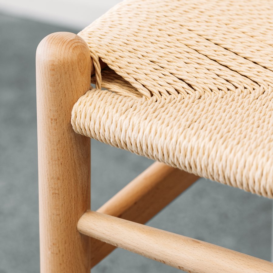 Wishbone Barstool - Beech with Natural Seat