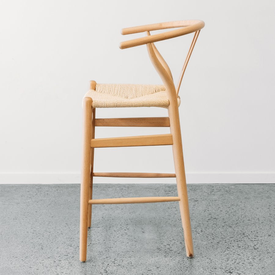 Wishbone Barstool - Beech with Natural Seat