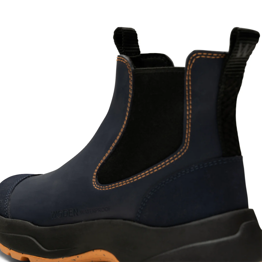 Siri Waterproof Boots - Dark Navy/Papaya