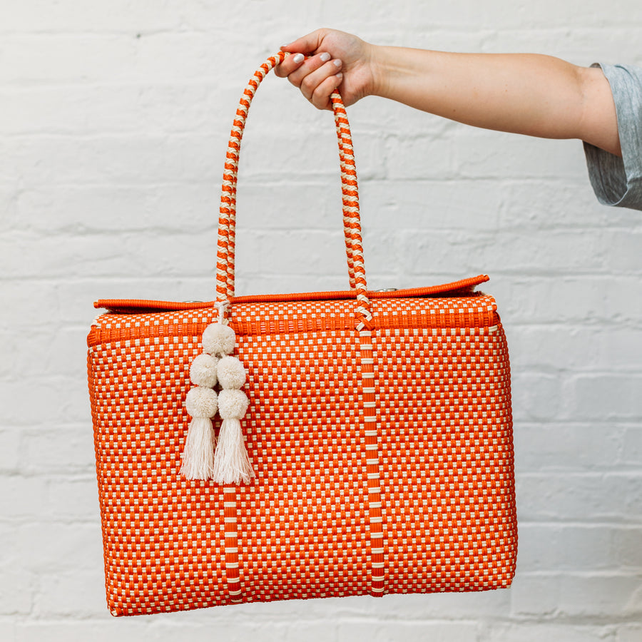 Bombon Tote - Orange/Bone