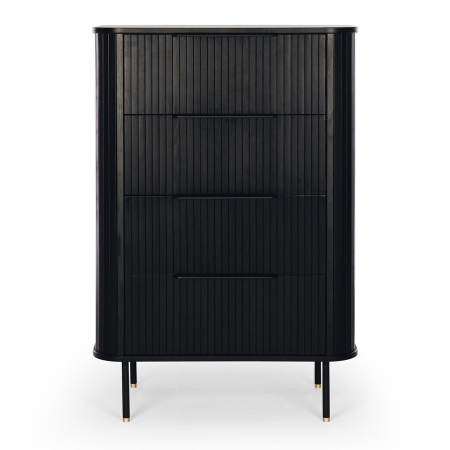 Awa 4 Drawer Tallboy - Black Oak